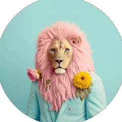 New PRO ART Aludibondbild PINK LION II