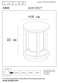 LUCiDE Außenleuchte CADIX