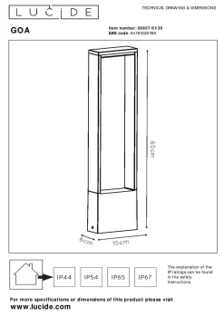 LUCiDE Außenleuchte GOA