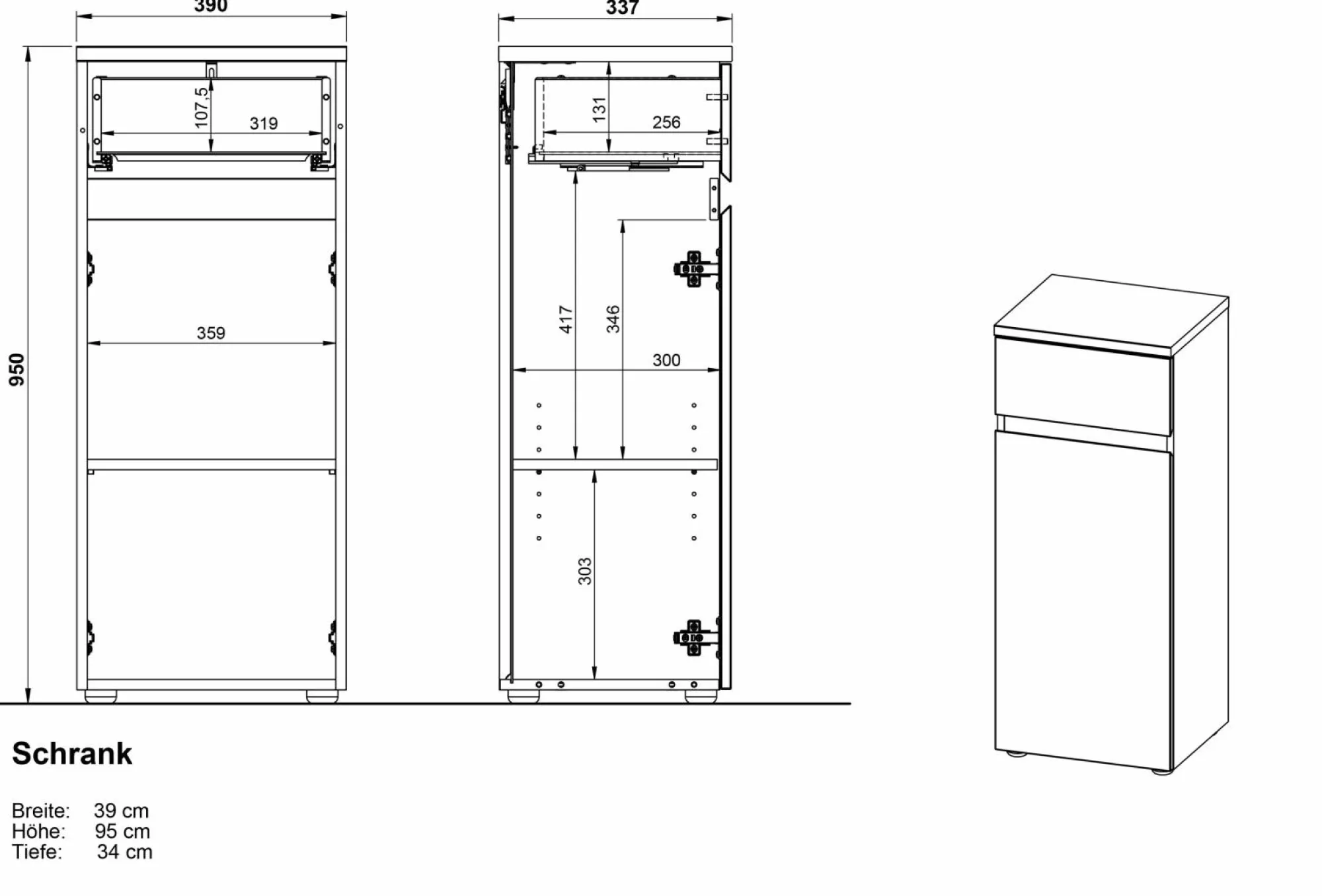 Discount vito Badunterschrank MAYOR