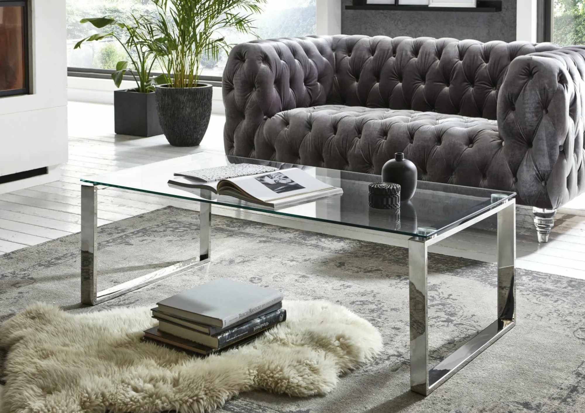 HAKU Möbel Couchtisch Edelstahl