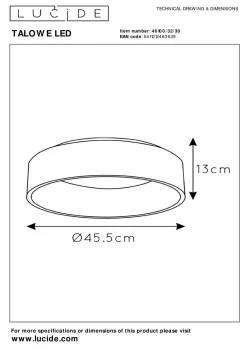 LUCiDE Deckenleuchte TALOWE LED