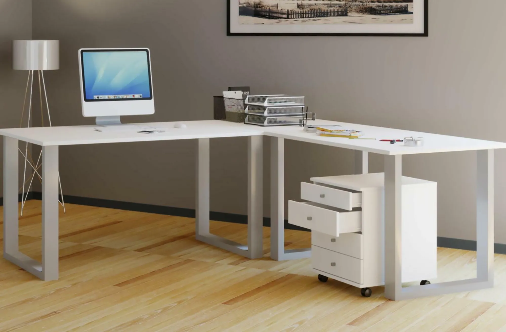 Discount VCM Eck-Schreibtisch LONA