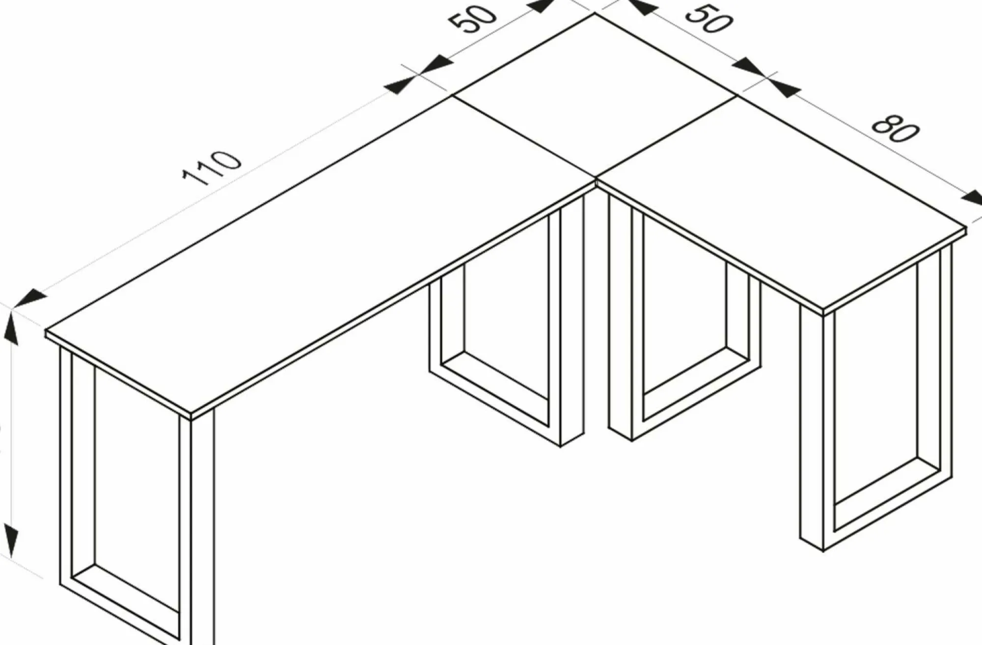 Discount VCM Eck-Schreibtisch LONA