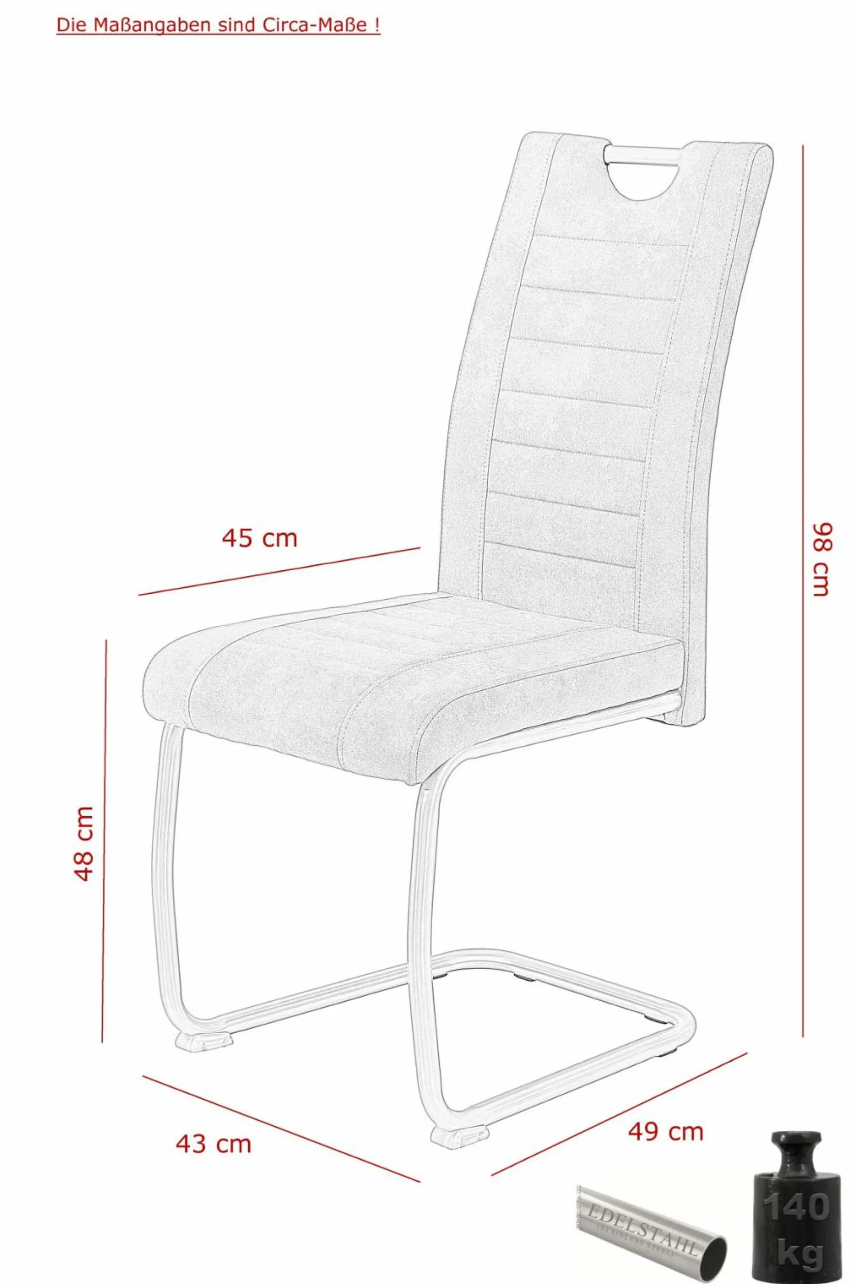 New HELA Freischwinger ULLA S 4er Set