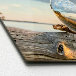 Sonstige Glasbild DROP ON WOOD