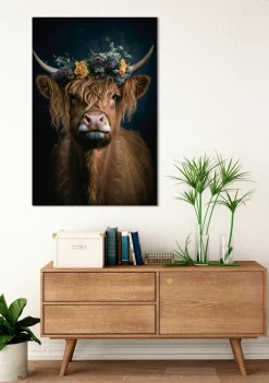 New Sonstige Glasbild FLOWER COW