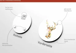 Best PRO ART Glasbild WATERCOLOURED DEER