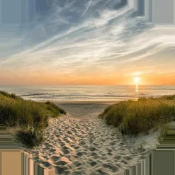 Sale PRO ART Glasbild WEG ZUM STRAND