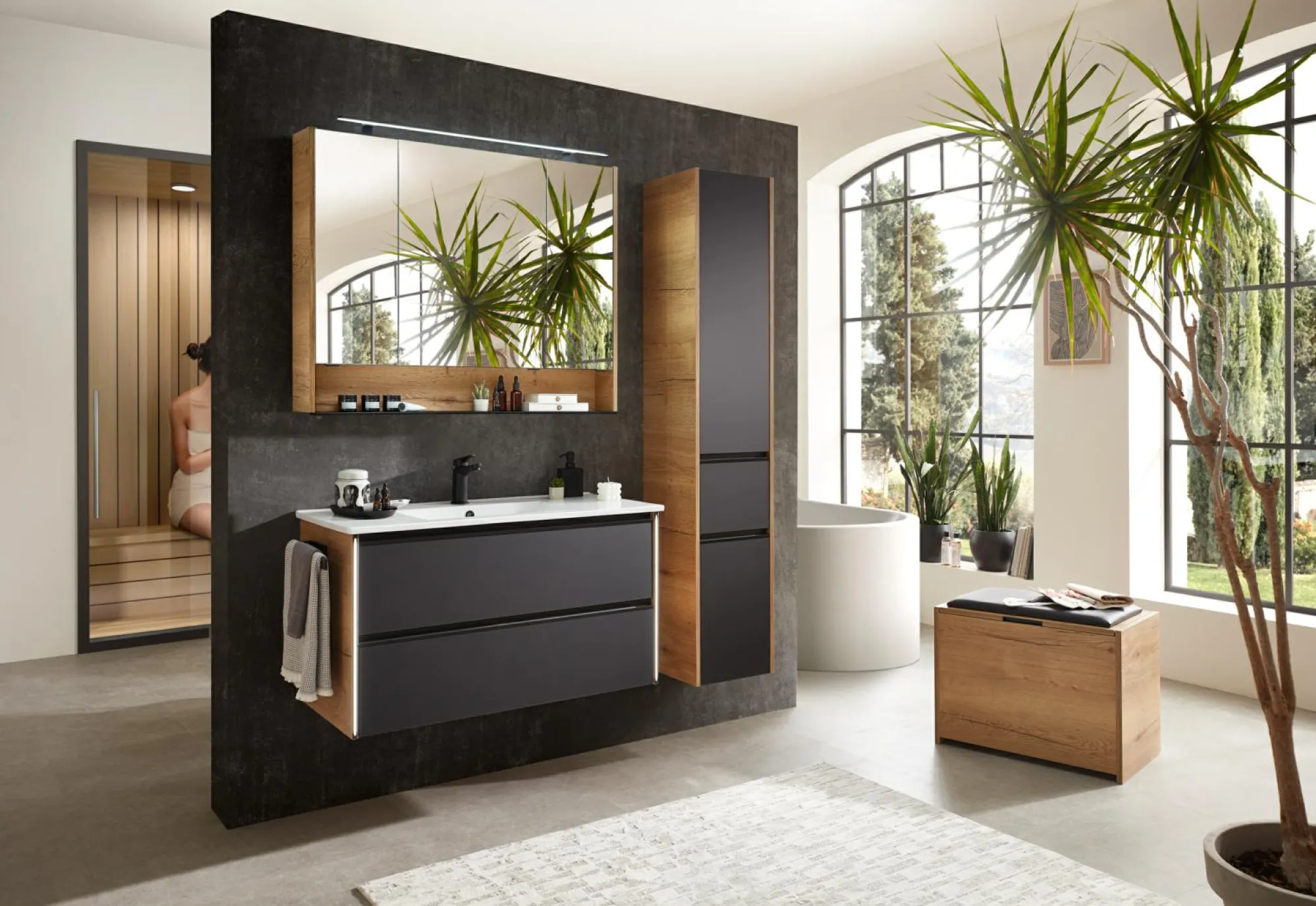 Aquarell Hochschrank BORDEAUX