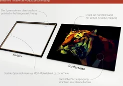 Best PRO ART Keilrahmenbild COLOURFUL TIGER