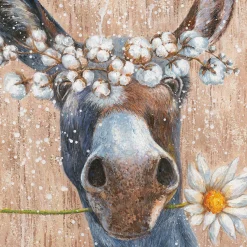 Sonstige Keilrahmenbild ESEL MIT BLUMEN