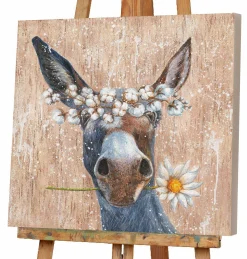 Sonstige Keilrahmenbild ESEL MIT BLUMEN