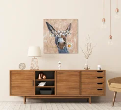 Sonstige Keilrahmenbild ESEL MIT BLUMEN