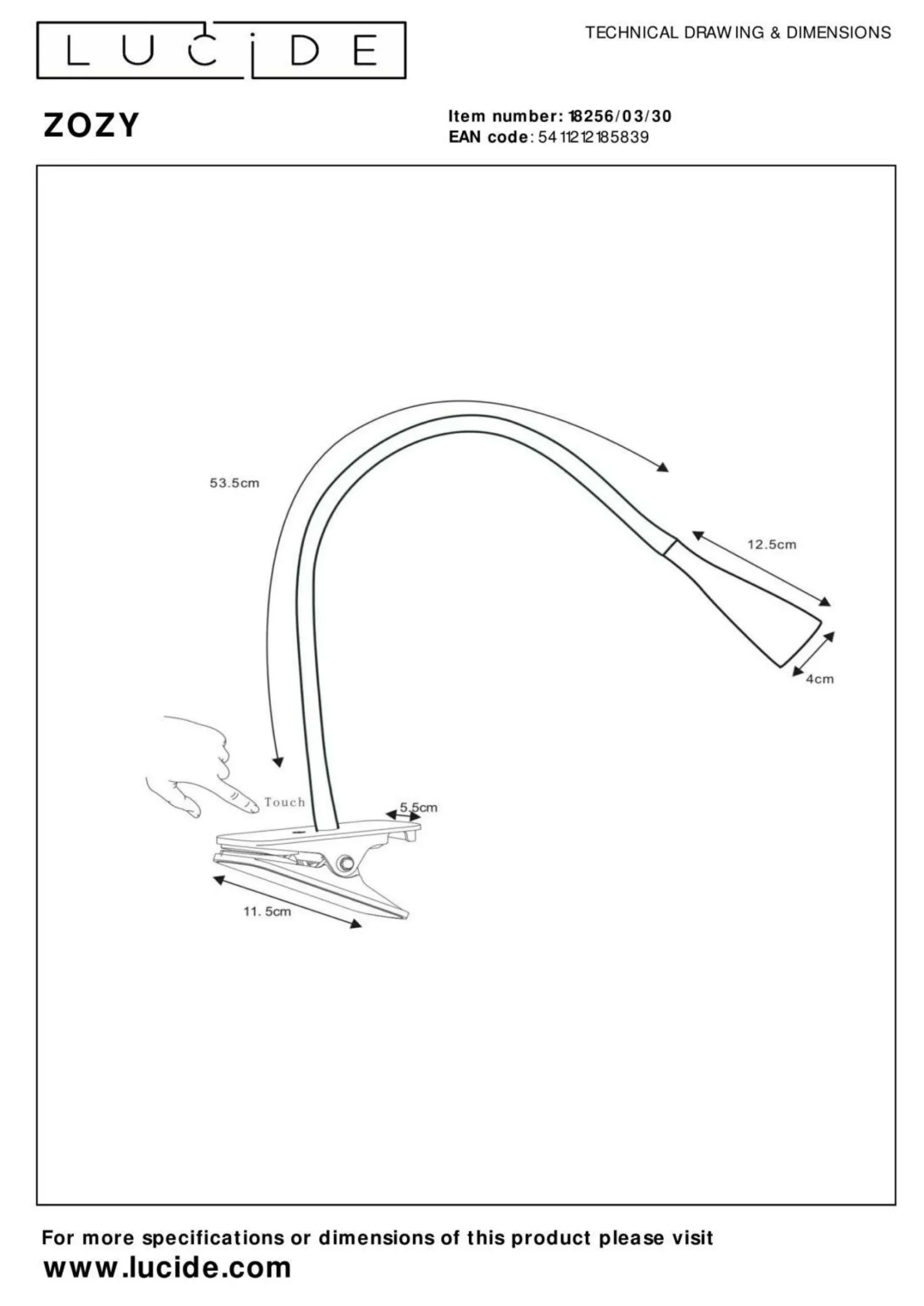 New LUCiDE Klemmleuchte ZOZY