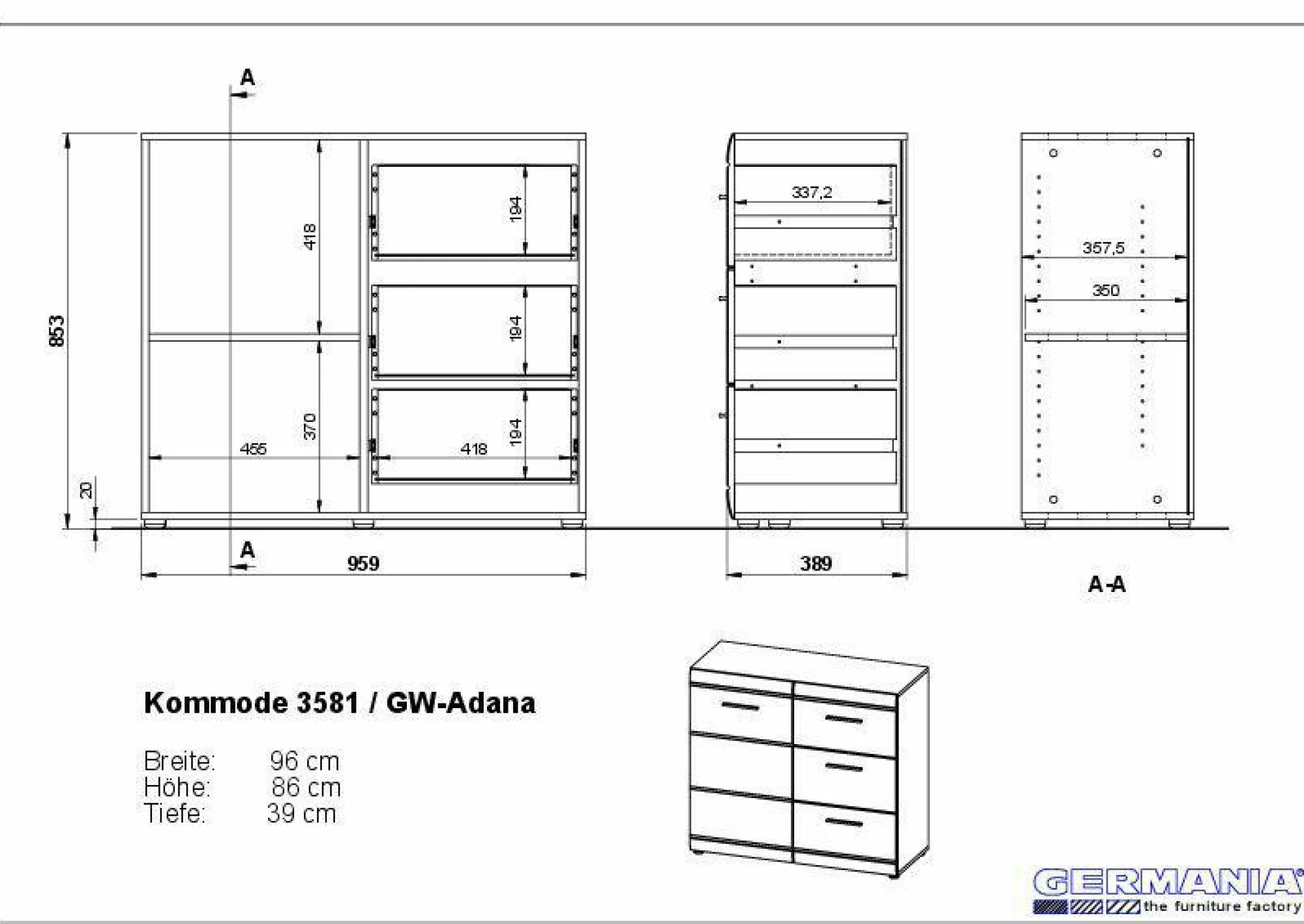 Clearance HARPER Kommode GREIFSWALD