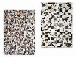 Sonstige Leder-Teppich braun/beige