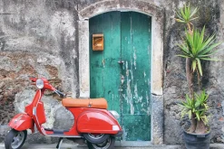 Sonstige Leinwandbild ROTES MOPED