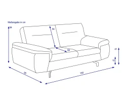 Clearance HARPER Sofa 2 Sitzer MEDFORD
