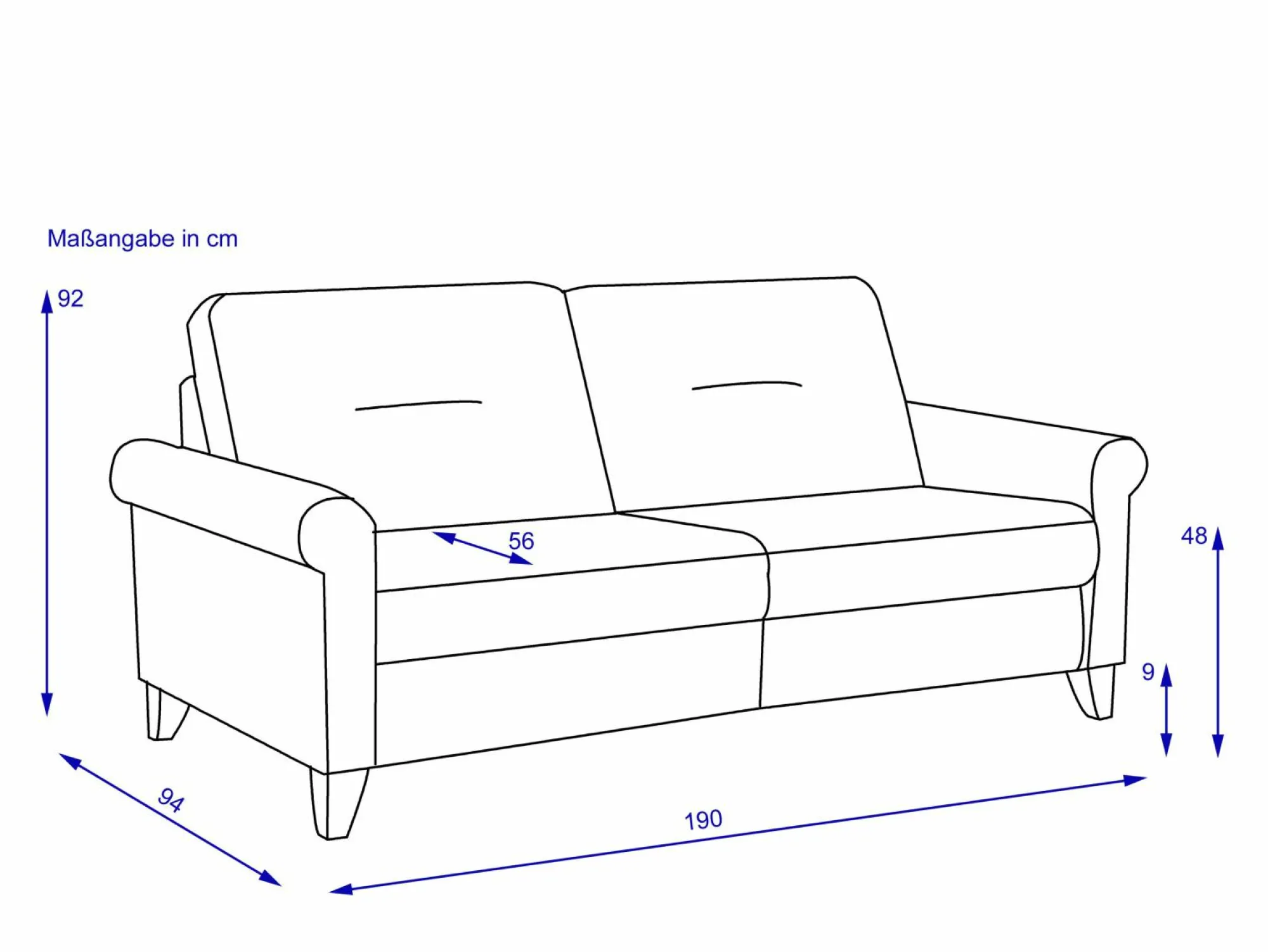 SANSIBAR Sofa 3 Sitzer RÜGEN PLUS