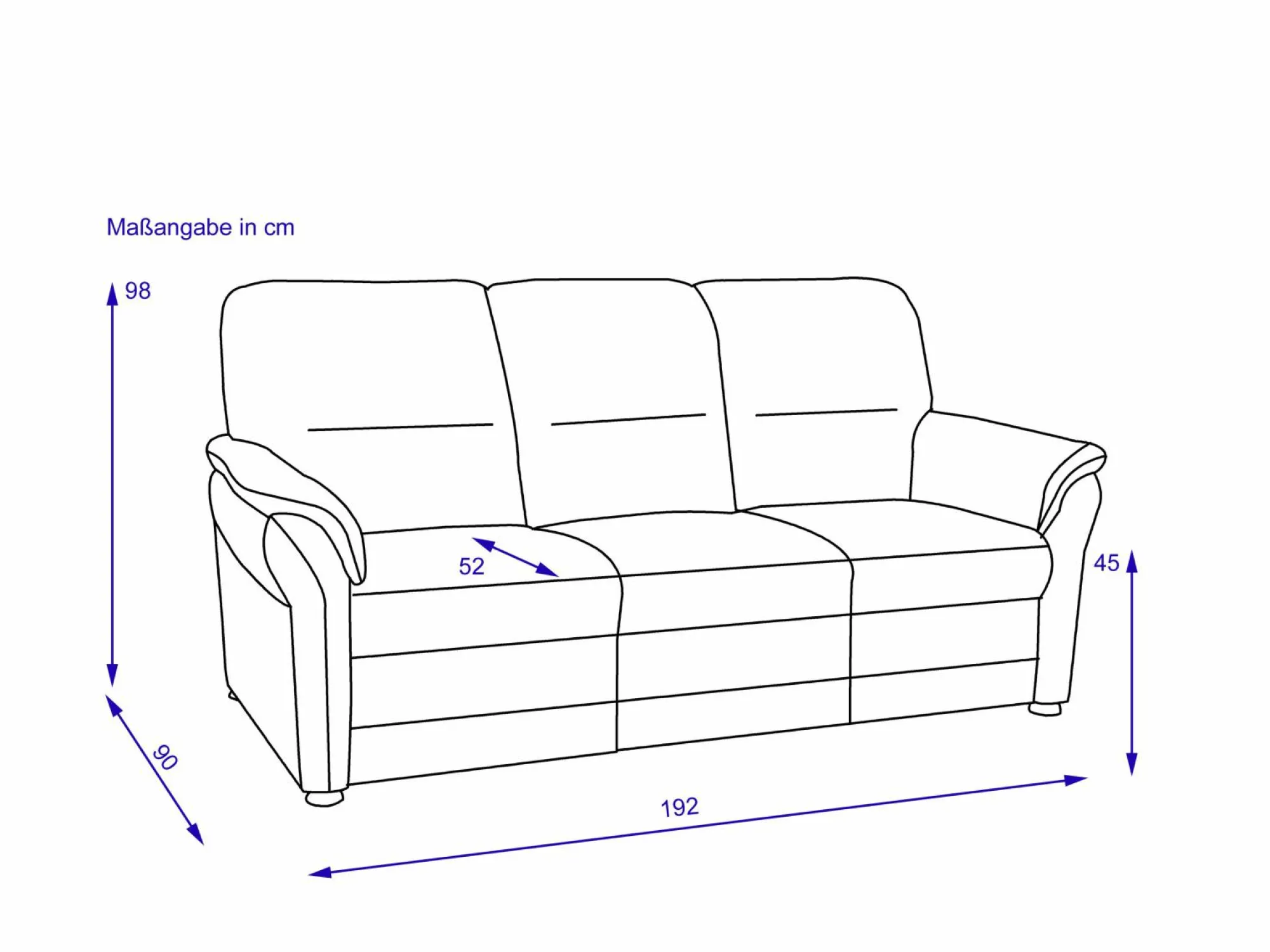 SYSTEMPOLSTER Sofa 3 Sitzer PIERRE