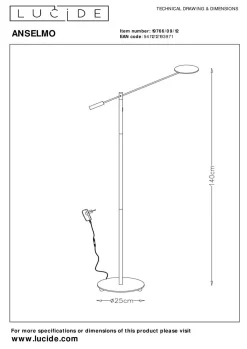 Best LUCiDE Stehleuchte ANSELMO
