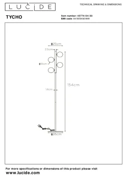 LUCiDE Stehleuchte TYCHO
