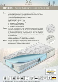 Sale SANSIBAR Taschenfederkernmatratze TONDERN