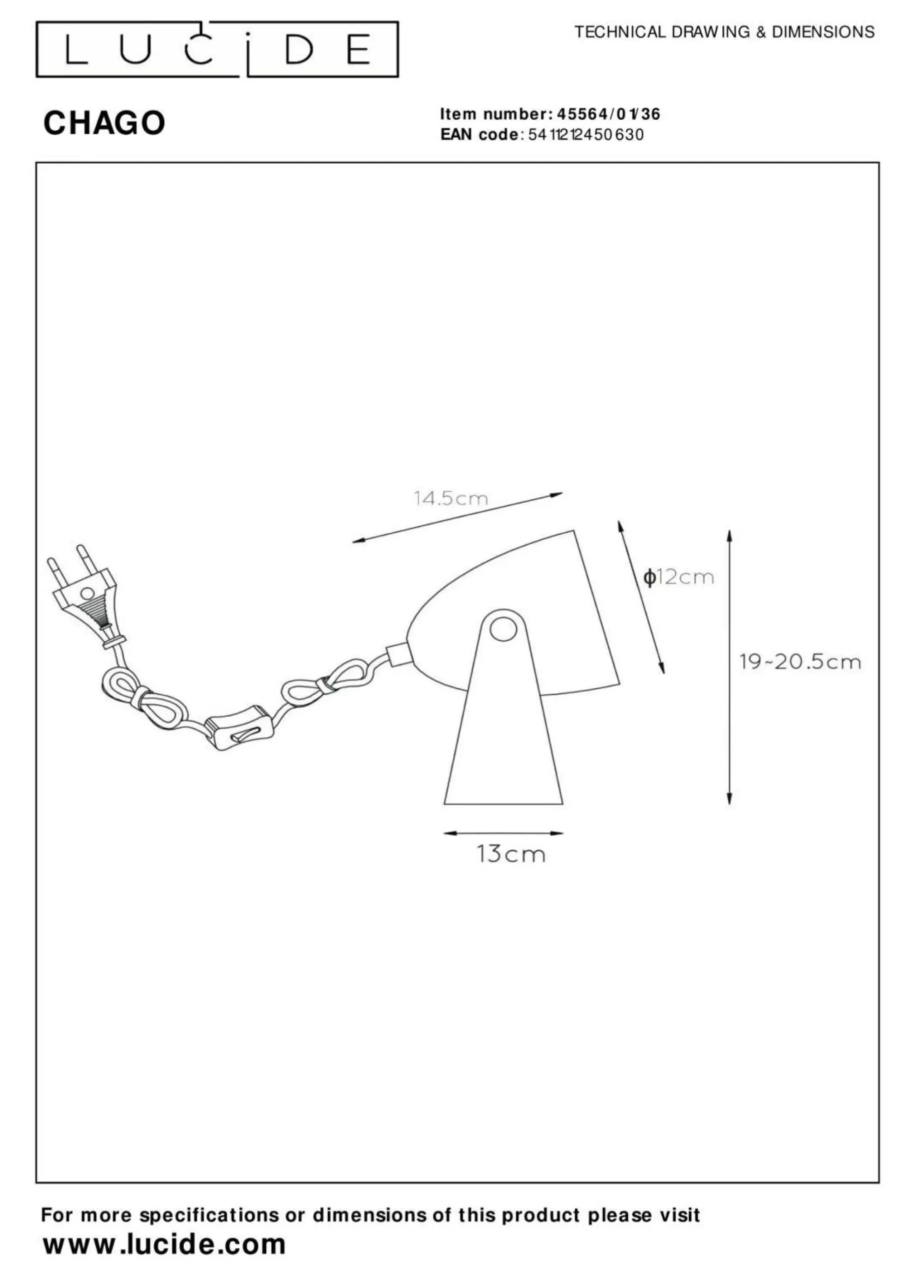 Outlet LUCiDE Tischleuchte CHAGO