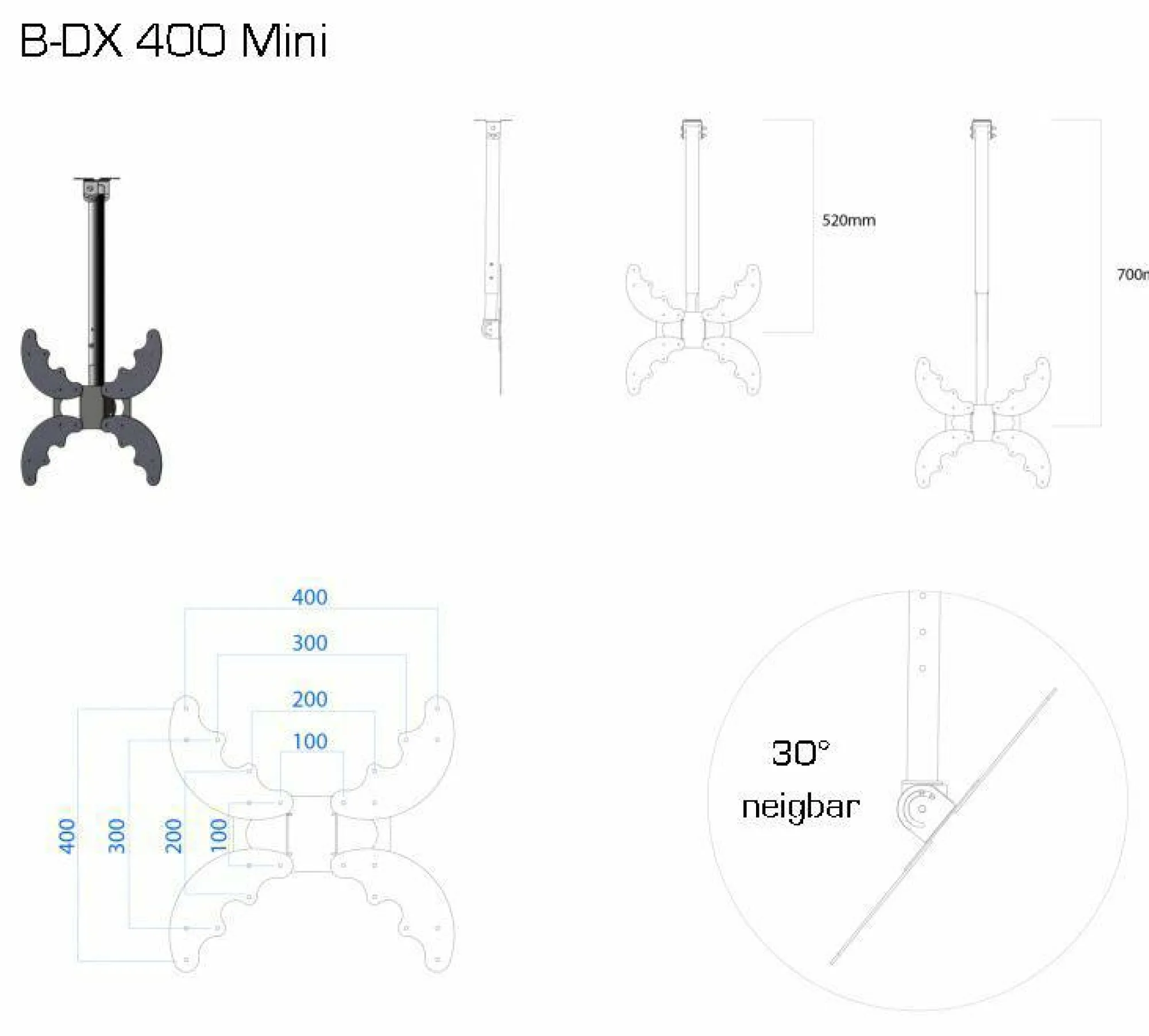 Hot VCM TV-Deckenhalterung B-DX400MINI