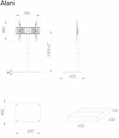 VCM TV-Standfuß ALANI