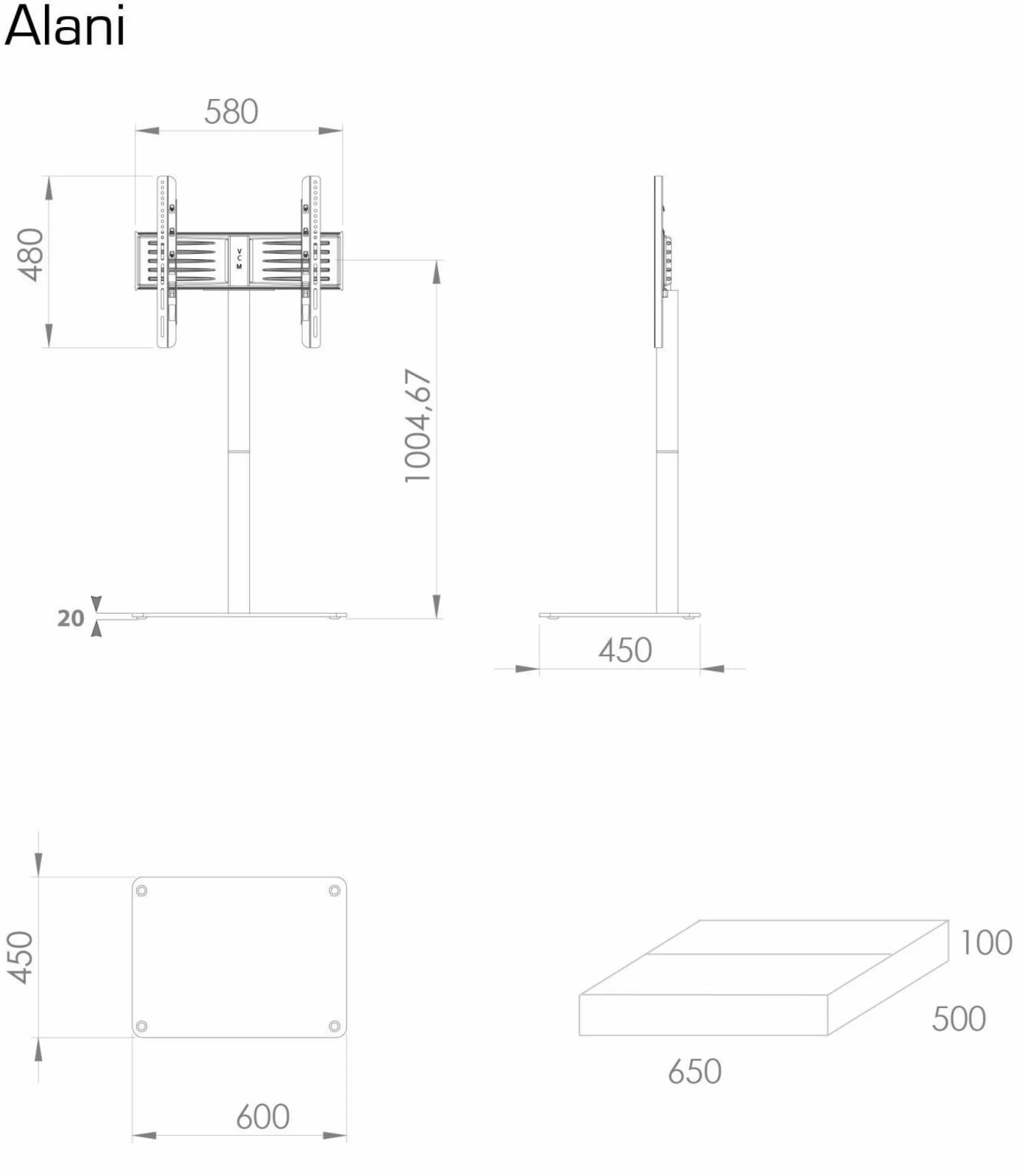 VCM TV-Standfuß ALANI