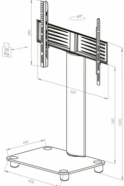 Best VCM TV-Standfuß Bilano