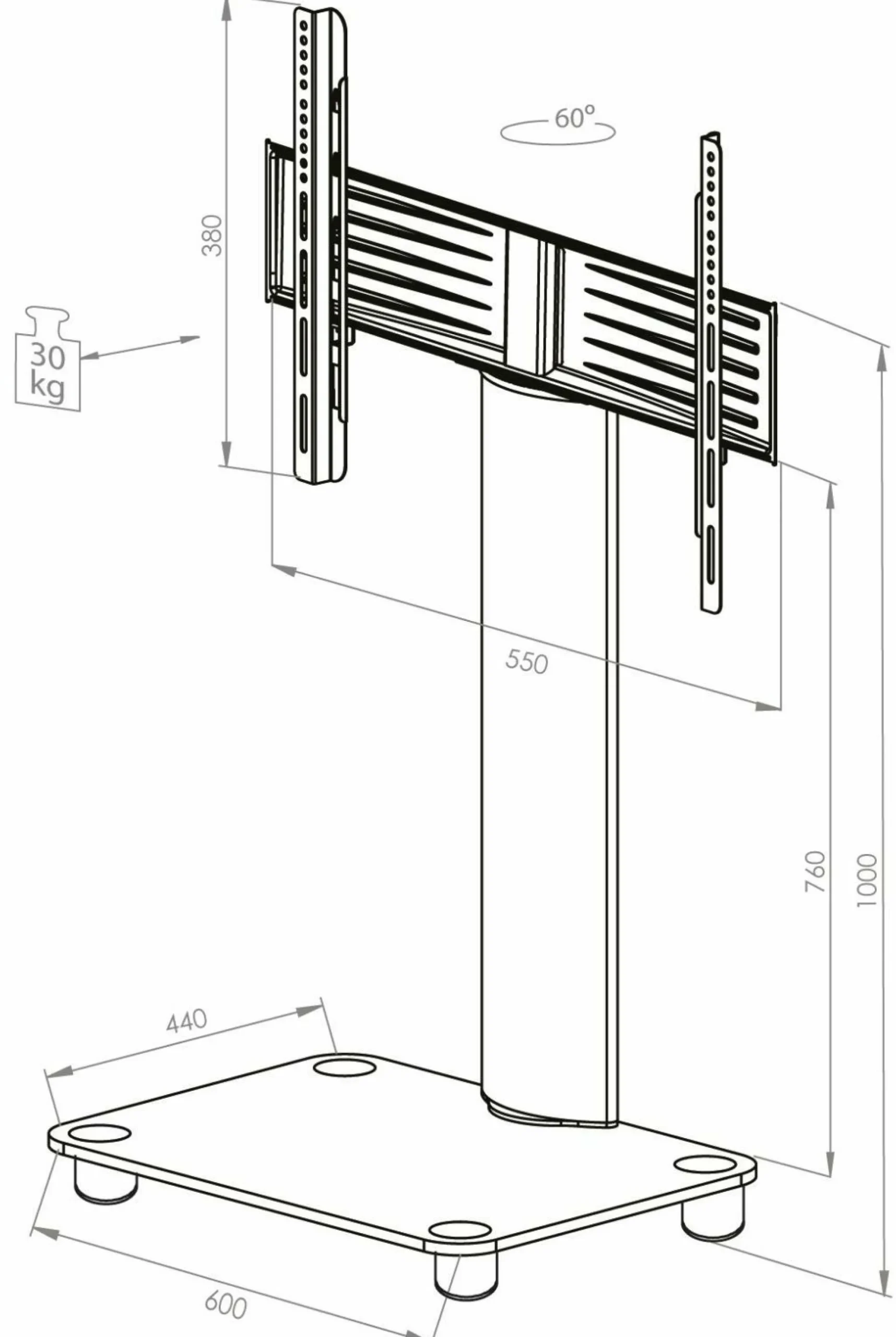 Best VCM TV-Standfuß Bilano