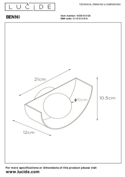 Hot LUCiDE Wandleuchte BENNI