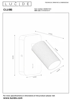 Online LUCiDE Wandleuchte CLUBS