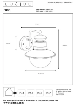 Outlet LUCiDE Wandleuchte FIGO