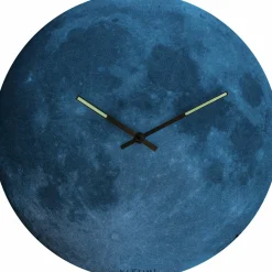 NEXTIME Wanduhr BLUE MOON DOME