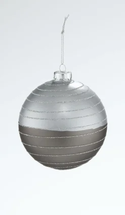 casa NOVA Weihnachtskugel GRAU/SILBER