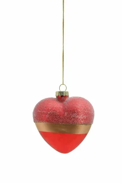 Sale casa NOVA Weihnachtskugel Herz GOLDEN STRIPE