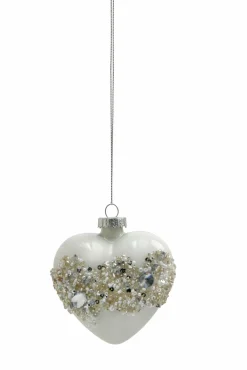 casa NOVA Weihnachtskugel HERZ PEARLS