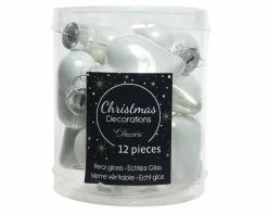 Sonstige Weihnachtskugel-Box Herzen WINTERWEISS