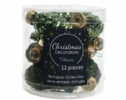 Sonstige Weihnachtskugel-Box Zapfen PINIENGRÜN