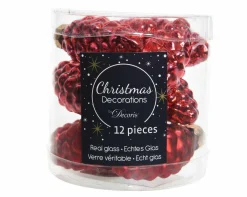 Sonstige Weihnachtskugel-Box Zapfen WEIHNACHTSROT